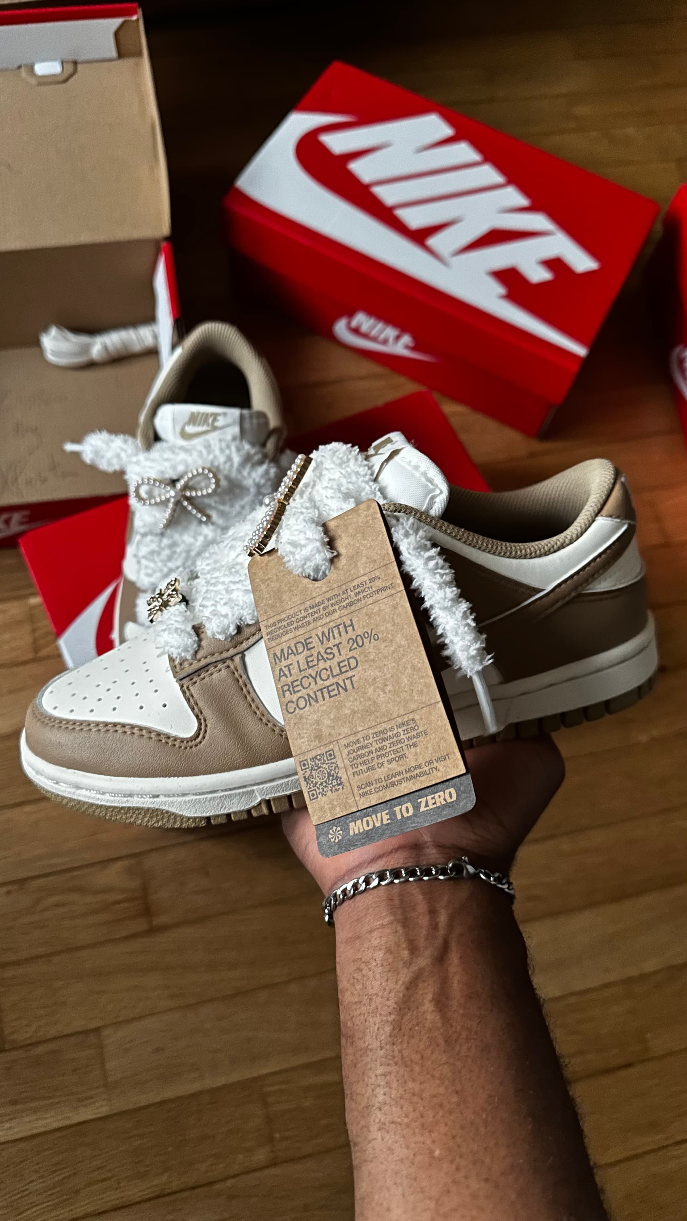 Nike Dunk Low Zapatillas Crema (Custom), vignette 2